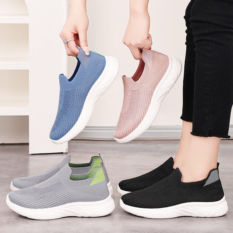 Damen nan nahtloser Strick-Slip-On Komfortwalker mit sockenähnlichem Schaft, reaktiver Memory-Fußbett-Einlage und flexibler EVA-Leichtsohle Echo Archiv