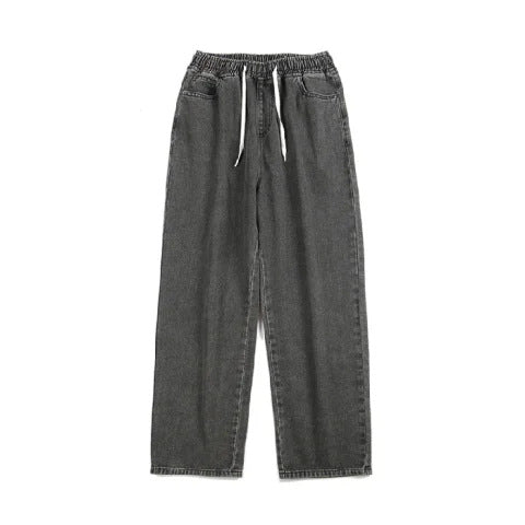 Herren Locker-sitzende Denim-Hose mit elastischem Tunnelzugbund und weitem Bein Echo Archiv