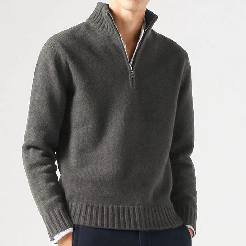 Herren Pullover mit hohem Kragen und modernem Reißverschluss Echoarchiv