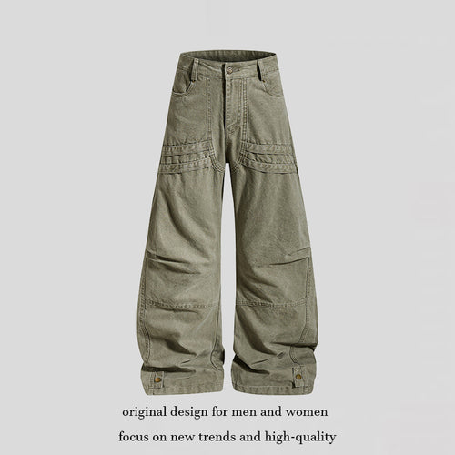 Damen Weite High‑Waist Cargo‑Hose mit verstärkten Kniepaneelen und verstellbarem Saum Echoarchiv