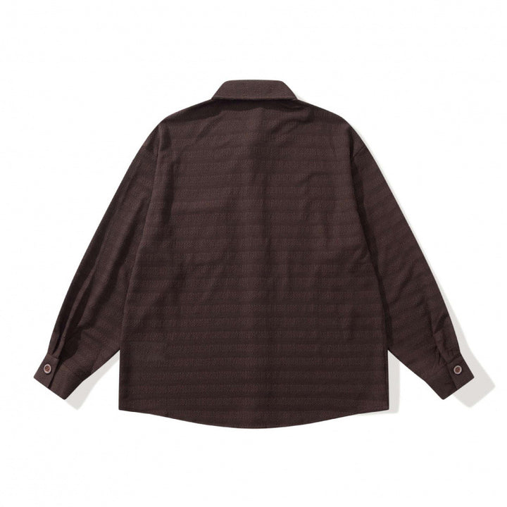 Unisex Strukturstrick-Hemdjacke mit kastigem Oversize-Schnitt und kontrastierter Brusttasche Echo Archiv