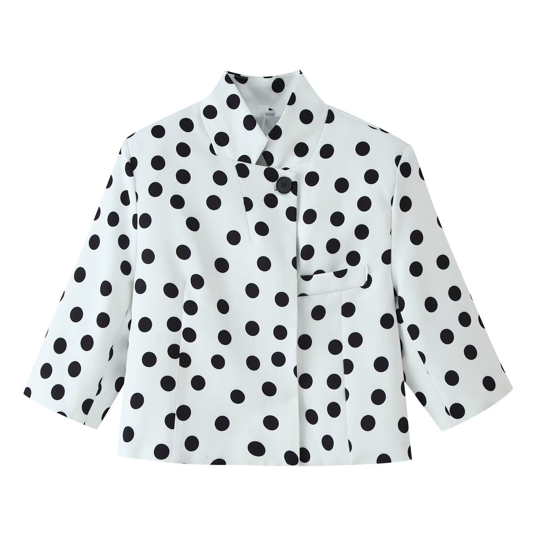 Damen Boxy-Kurzjacke mit Stehkragen und dreiviertelärmeln Echo Archiv