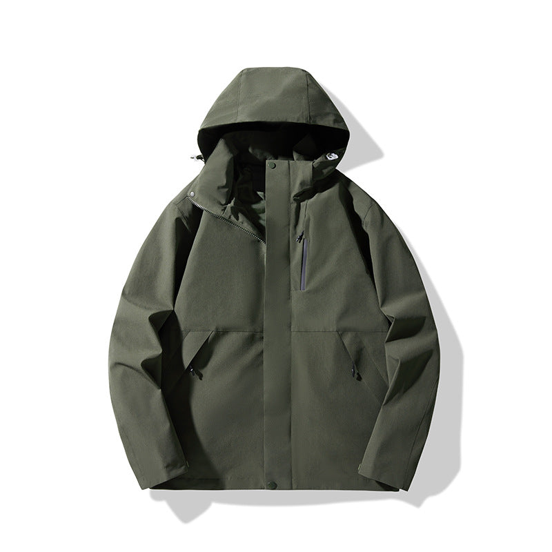 Herren Technische wasserdichte Kapuzen-Shelljacke im minimalistischen Urban-Look Echo Archiv
