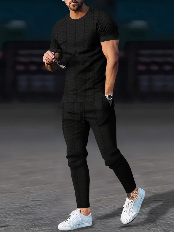 Herren Sportliches Freizeitanzug-Set mit strukturiertem Design Echoarchiv