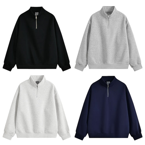 Unisex oversized Halbzip-Sweatshirt mit Stehkragen, Rippbündchen und weichem Fleece-Innenfutter Echo Archiv
