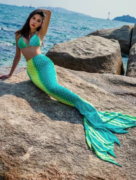 Damen Meerjungfrauen-Bikini mit schimmerndem Schwanzfisch-Muster Echo Archiv