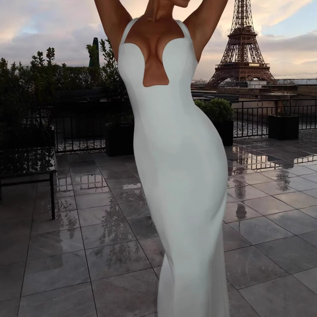 Damen Maxikleid mit tiefem Ausschnitt und Taschen Echo Archiv