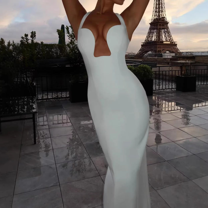 Damen Maxikleid mit tiefem Ausschnitt und Taschen Echo Archiv