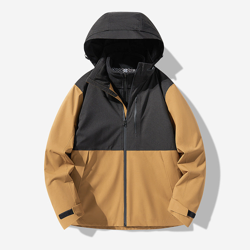 Herren Wasserdichte technische Softshell-Hybridjacke mit integriertem Fleecefutter und verstellbarer Kapuze Echo Archiv