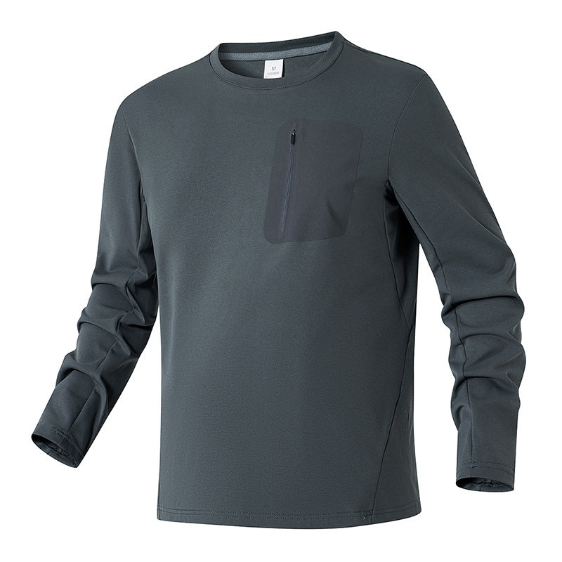 Unisex Oversize Langarm‑Sweatshirt mit Brustreißverschlusstasche und Rundhalsausschnitt Echoarchiv