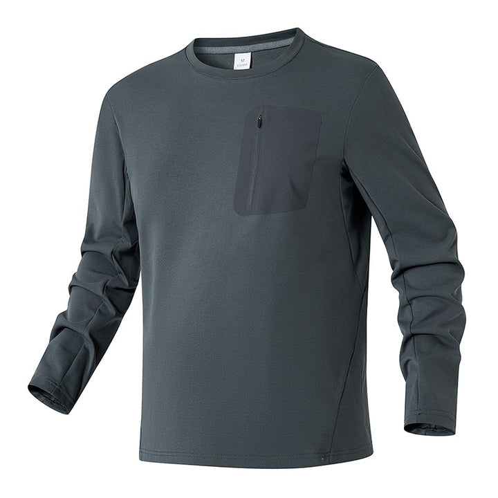 Unisex Oversize Langarm‑Sweatshirt mit Brustreißverschlusstasche und Rundhalsausschnitt Echoarchiv