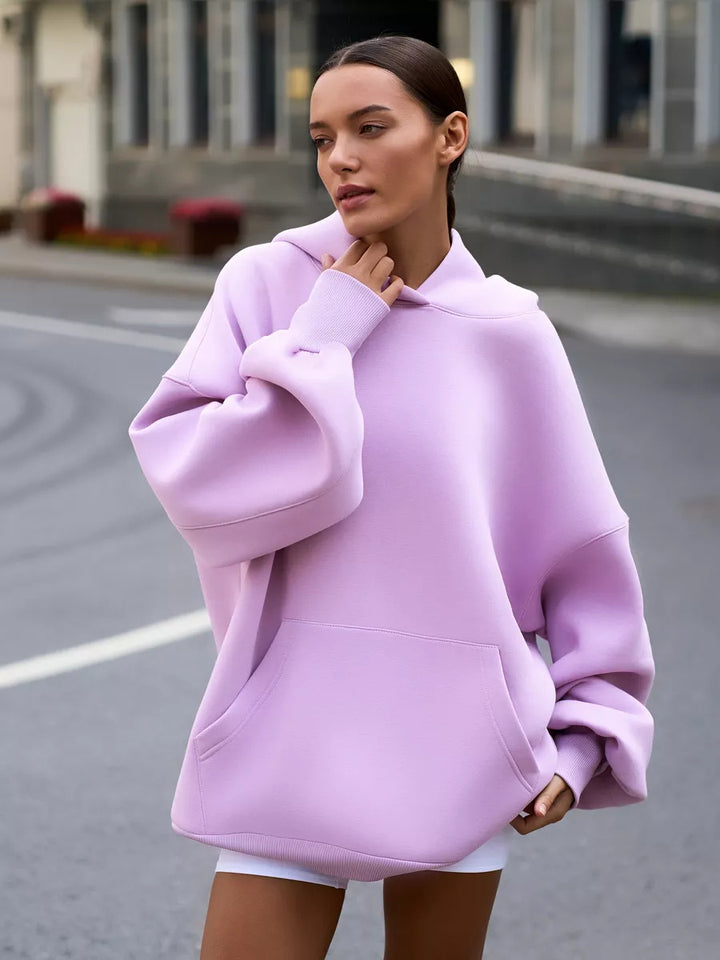 Damen Oversized Kapuzenpullover mit extra weitem Schnitt und Kängurutasche – Auréline