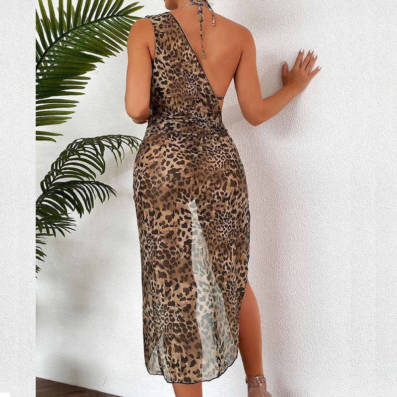 Damen Triangel-Bikini mit modischem Halter-Top und transparentem Sarong Echo Archiv
