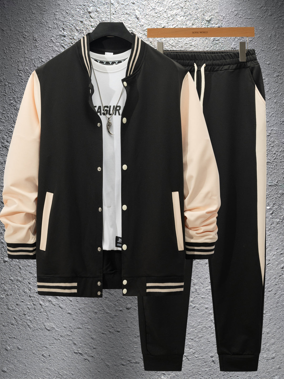 Herren elegantes Freizeit-Set mit modernem Bomberjacken-Design und bequemen Jogginghosen Echoarchiv