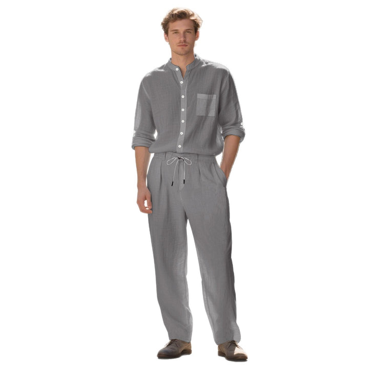 Herren leichtes Freizeitoberteil mit Knopfleiste und bequemer Passform Echoarchiv