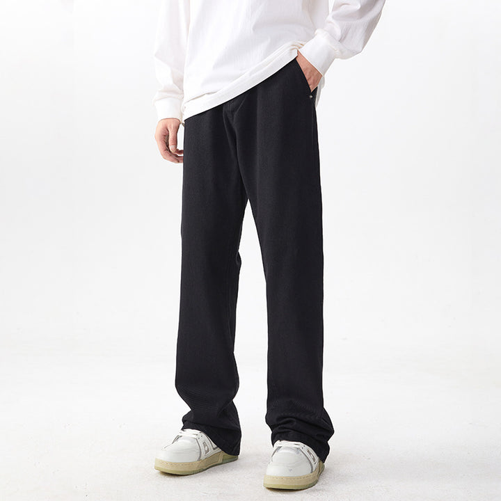 Herren Extraweite Baumwoll‑Mix Loungehose mit tiefem Schritt und seitlichen Eingrifftaschen Echo Archiv