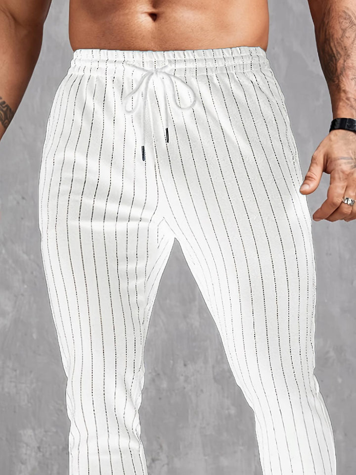 Herren moderne Lounge-Hose mit elastischem Bund und dekorativen Streifen Echoarchiv