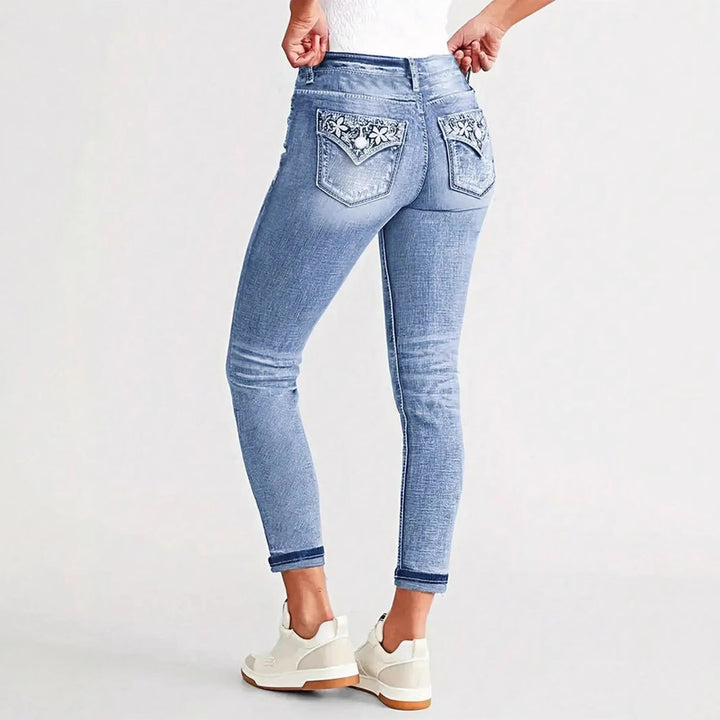 Damen Slim-Fit Stretch-Skinny-Jeans mit schmalem Knöchelabschluss und Five-Pocket-Design Echo Archiv