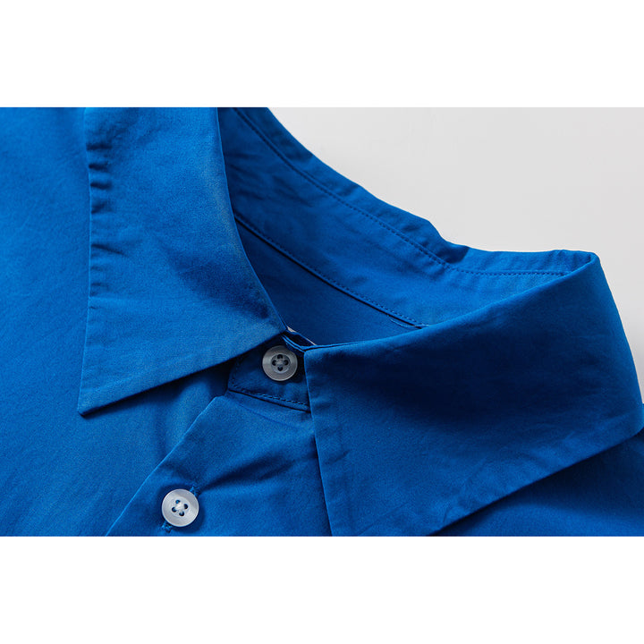 Unisex Oversized Hemd aus leichter Baumwollmischung mit abgerundetem Saum Echoarchiv