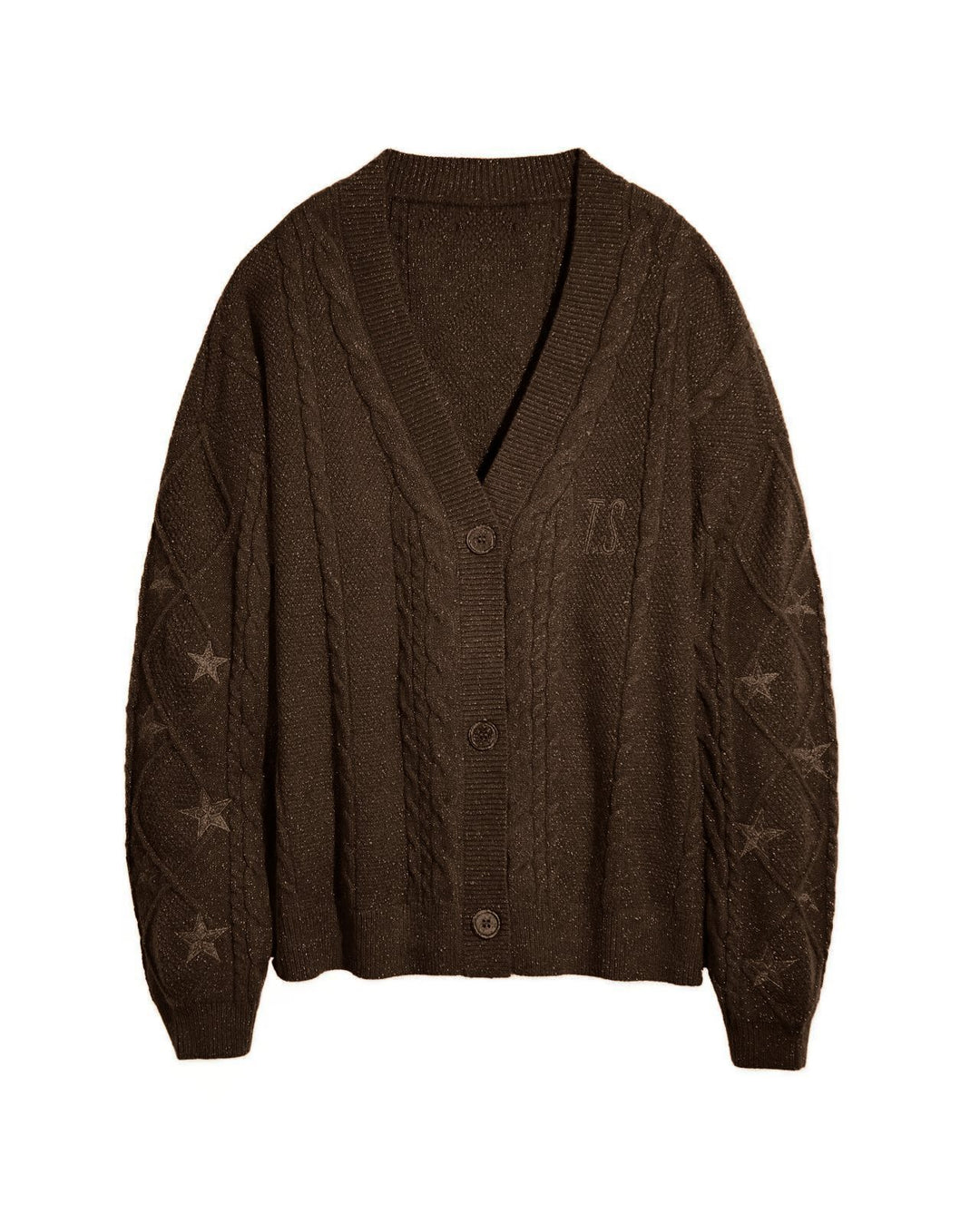 Damen Strickcardigan mit Zopfstrick, Stern‑Stickerei und Glanzfäden Echo Archiv