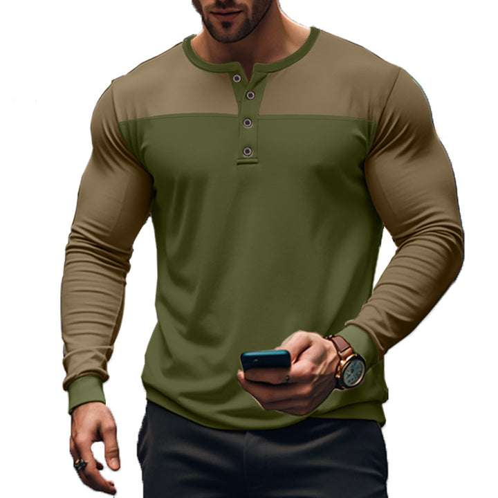 Herren nan funktionales Henley-Langarmshirt mit Raglanärmeln, verstärkter Knopfleiste und tailliertem Schnitt Echo Archiv