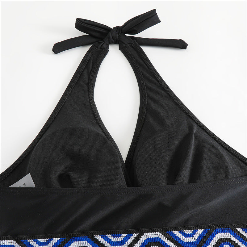 Damen Bikini-Set mit geometrischem Design und tiefem V-Ausschnitt Echo Archiv