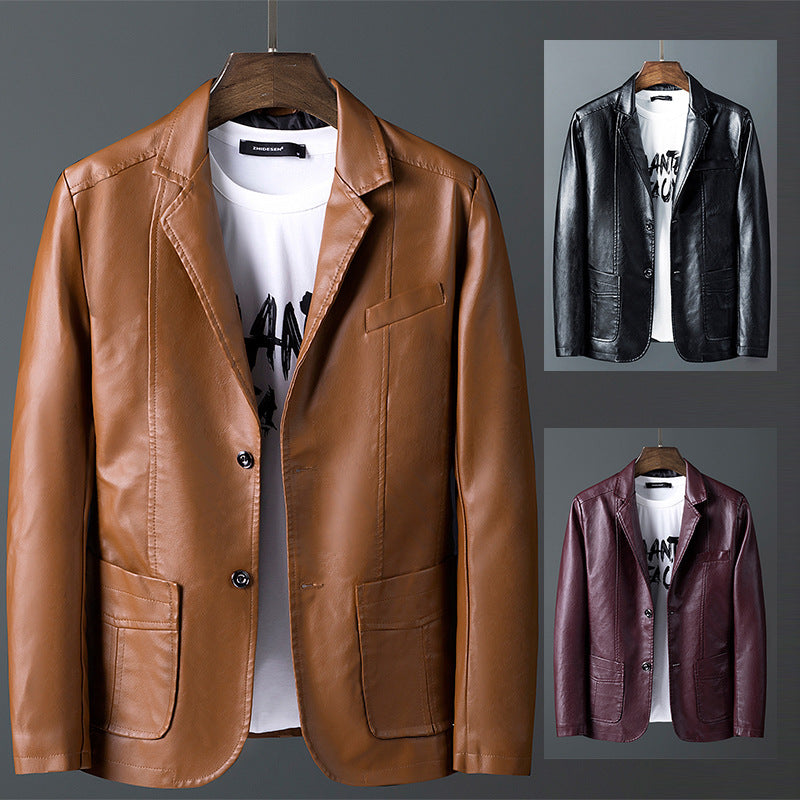 Herren modische Kunstlederjacke mit praktischem Schnitt und stylischen Details Echoarchiv