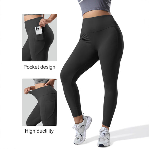 Damen High-Waist Sportleggings mit tiefer Seitentasche und stützendem Komfortbund – Avélisse