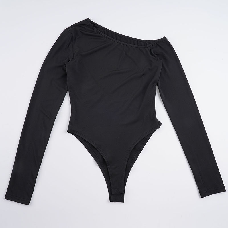 Damen eleganter Body mit langen Ärmeln und weitem Halsausschnitt Echo Archiv