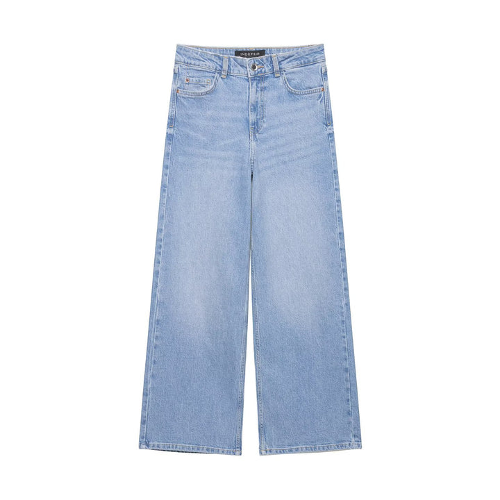 Damen Hochtaillierte weite Denim-Jeans mit klassischem Taschen-Design und geradem Saum Echo Archiv