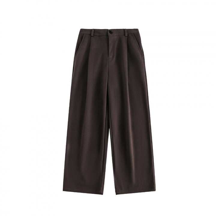 Damen Weite High-Waist-Hose mit Bundfalten und weitem Bein Echo Archiv