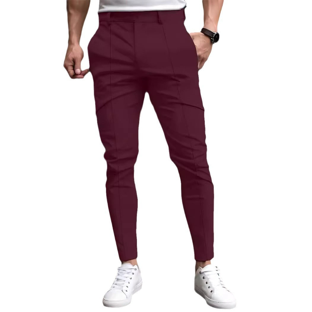 Herren Modische slim-fit Chinohose mit elastischem Bund und vielseitigen Taschen Echoarchiv
