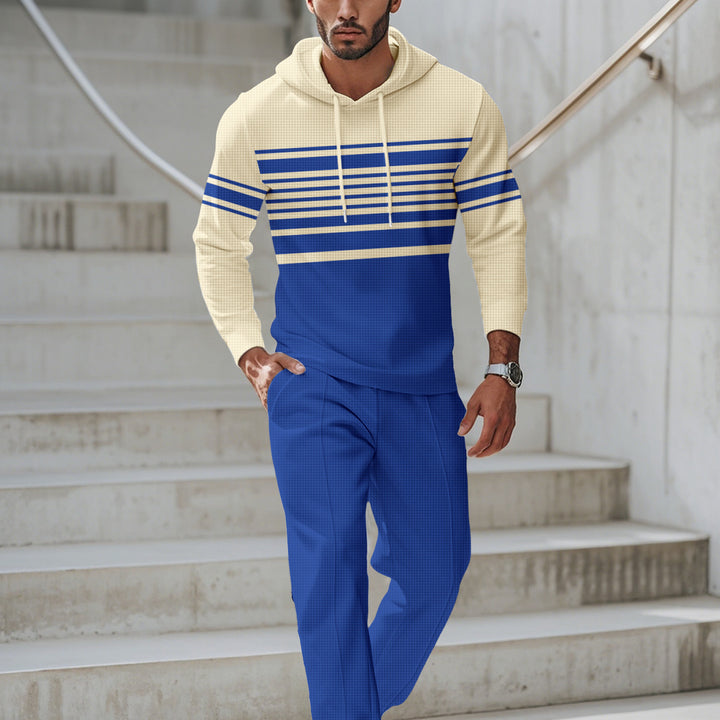 Herren Sportiver Hoodie mit strukturiertem Design und modischen Streifen Echoarchiv