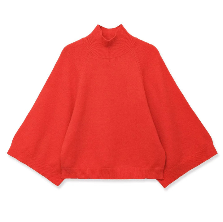 Damen Oversize Strickponcho mit Stehkragen und weitem Swing‑Schnitt Echo Archiv
