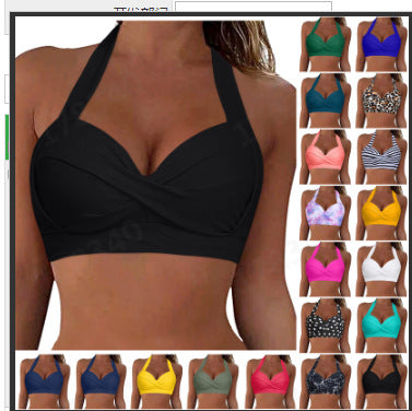 Damen Sportliches Bikinioberteil mit tiefem Ausschnitt und Halter-Design Echo Archiv