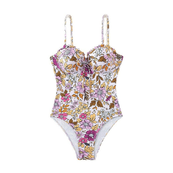 Damen Einteiliger Badeanzug mit floralem Design und traumhaftem Ausschnitt Echo Archiv