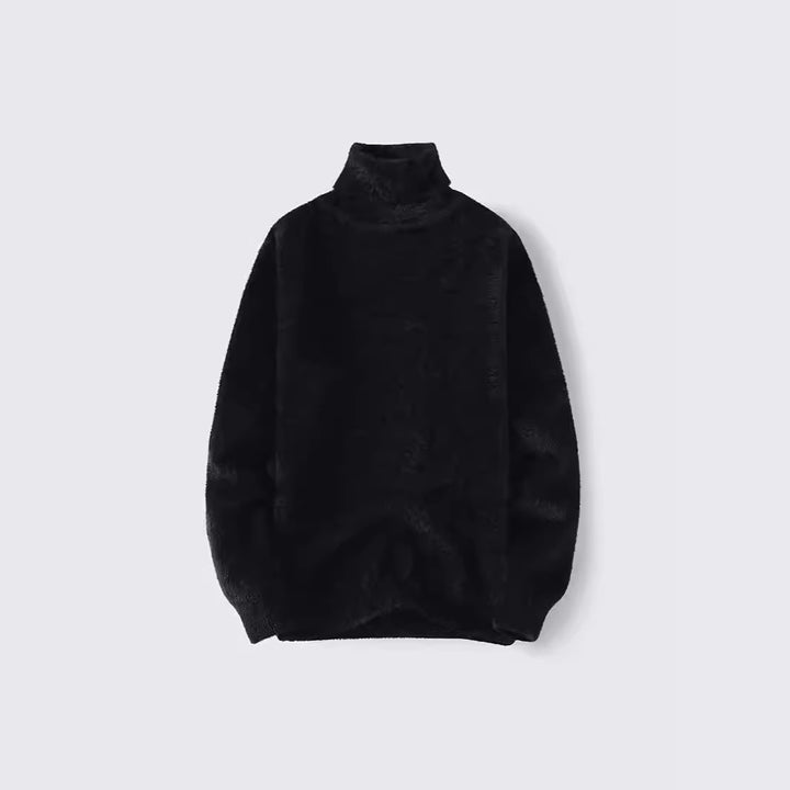 Herren warmer Rollkragenpullover aus weichem Strickstoff Echoarchiv