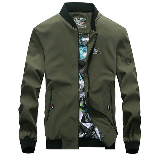 Herren leichte wasserabweisende Bomberjacke mit Camouflage‑Mesh‑Innenfutter und geripptem Kragen – Brevano