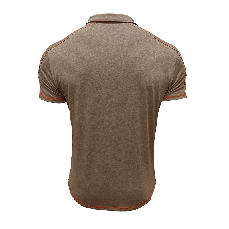 Herren Poloshirt mit modischen Kontrastnähten und atmungsaktivem Stoff Echoarchiv