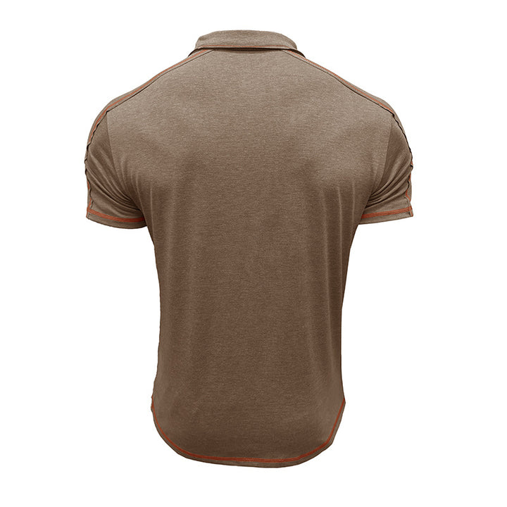 Herren Poloshirt mit modischen Kontrastnähten und atmungsaktivem Stoff Echoarchiv
