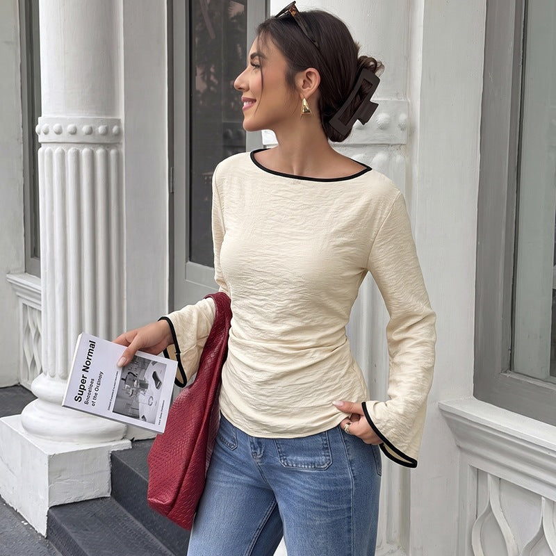Damen Elegantes Langarmshirt mit Rüschendetails Echo Archiv