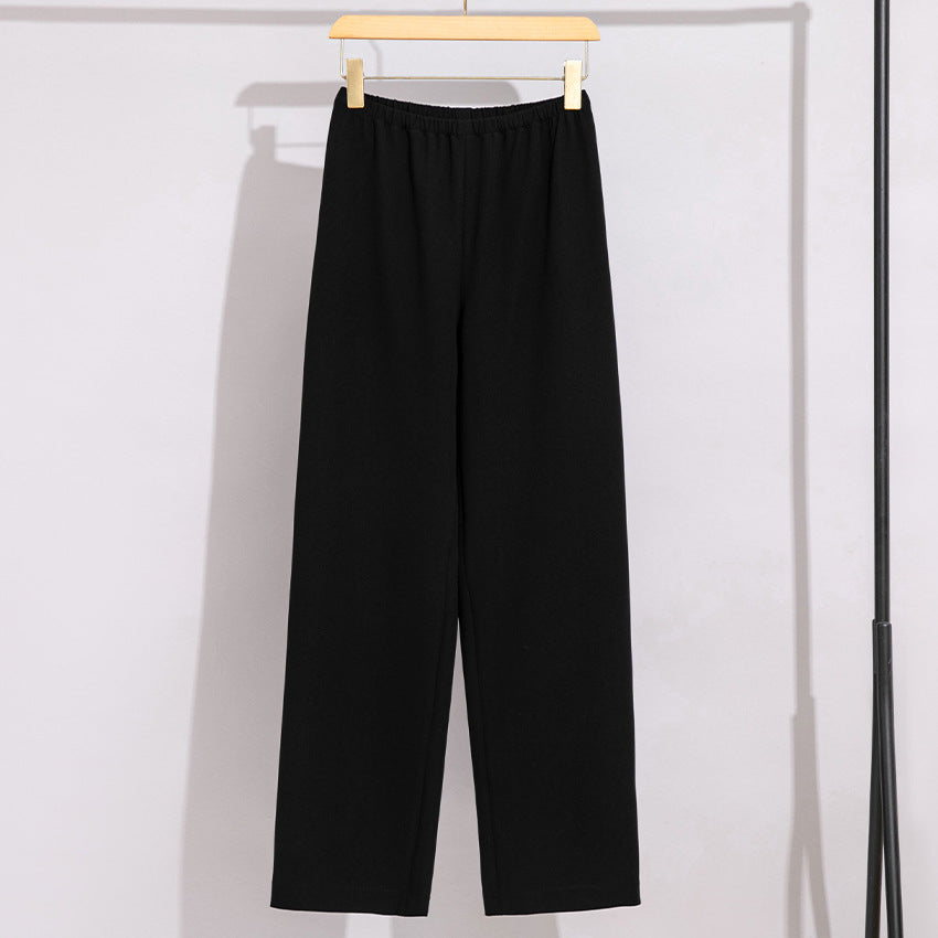 Damen Weite High‑Waist Komforthose mit elastischem Bund und geradem Bein Echoarchiv