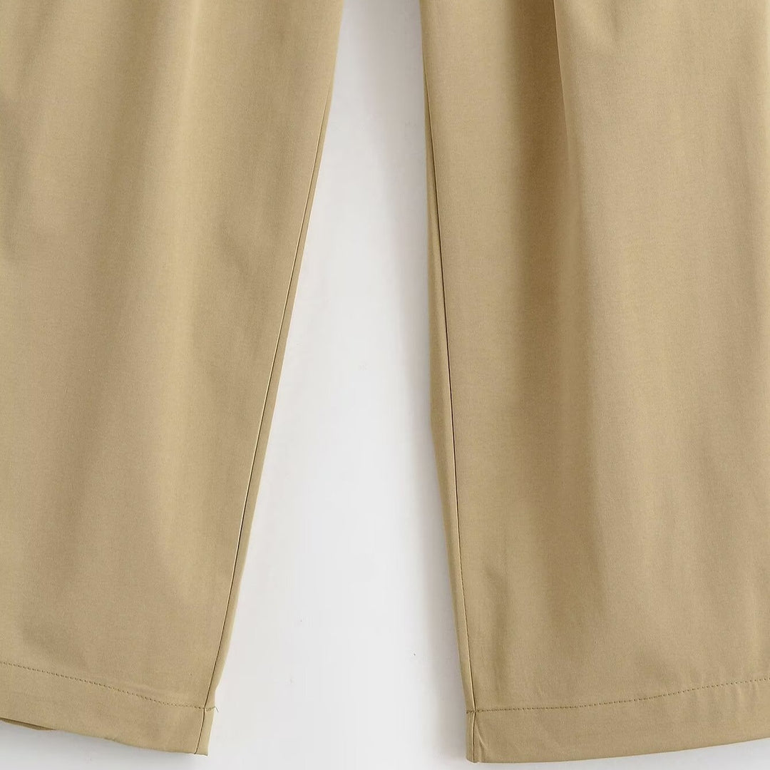 Damen Weite High Waist Hose mit Bundfalten, Bügelfalte und Eingrifftaschen Echo Archiv
