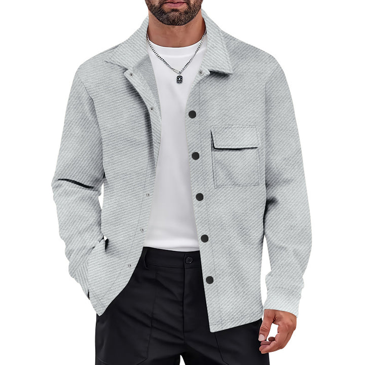 Herren lässige strukturierte Jacke mit praktischen Taschen Echoarchiv