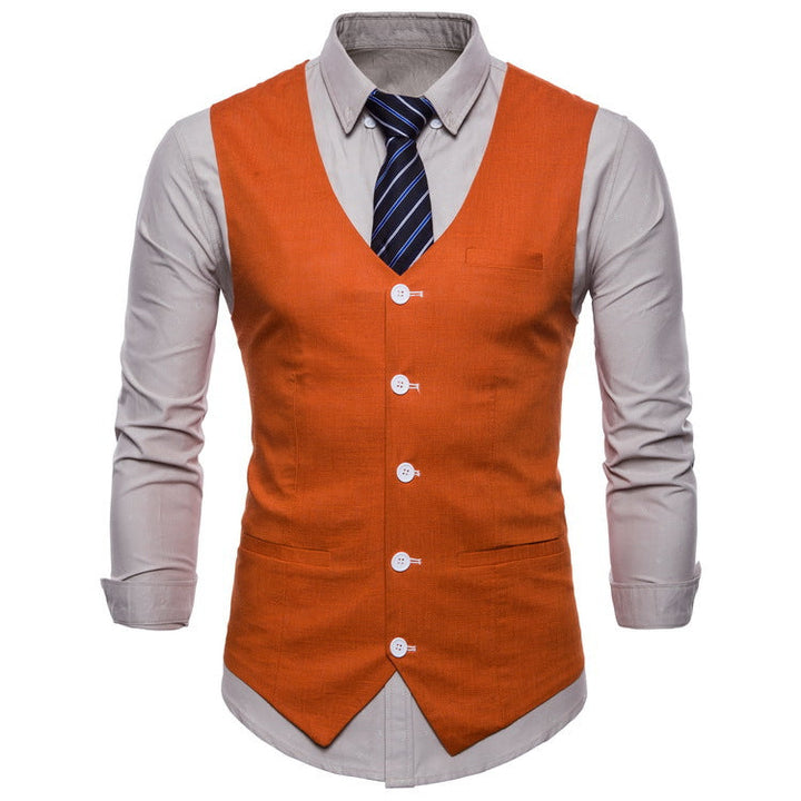 Herren elegante Anzugweste mit praktischen Taschen und detailliertem Design Echoarchiv