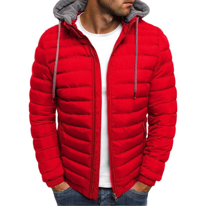 Herren leichte Steppjacke mit Kapuze und seitlichen Reißverschlusstaschen Echoarchiv
