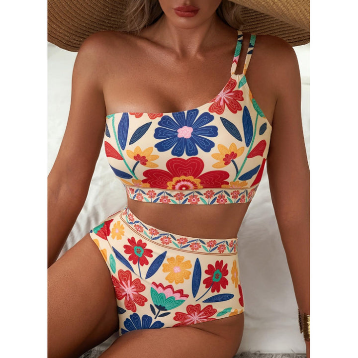 Damen Crop-Top Bikini Set mit floralem Design Echo Archiv