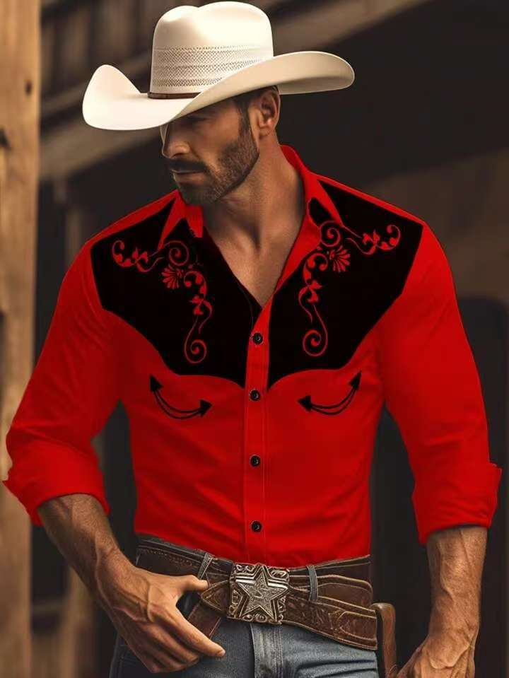 Herren Western Hemd mit kunstvoller Stickerei Echoarchiv