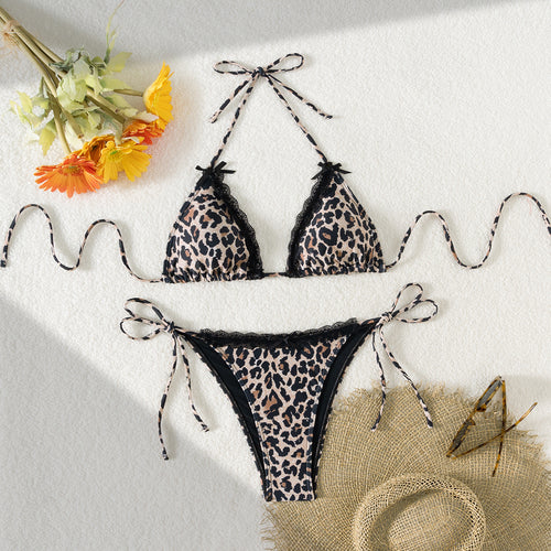 Damen Triangel-Bikini mit Spitzendetails und verstellbaren Trägern Echo Archiv