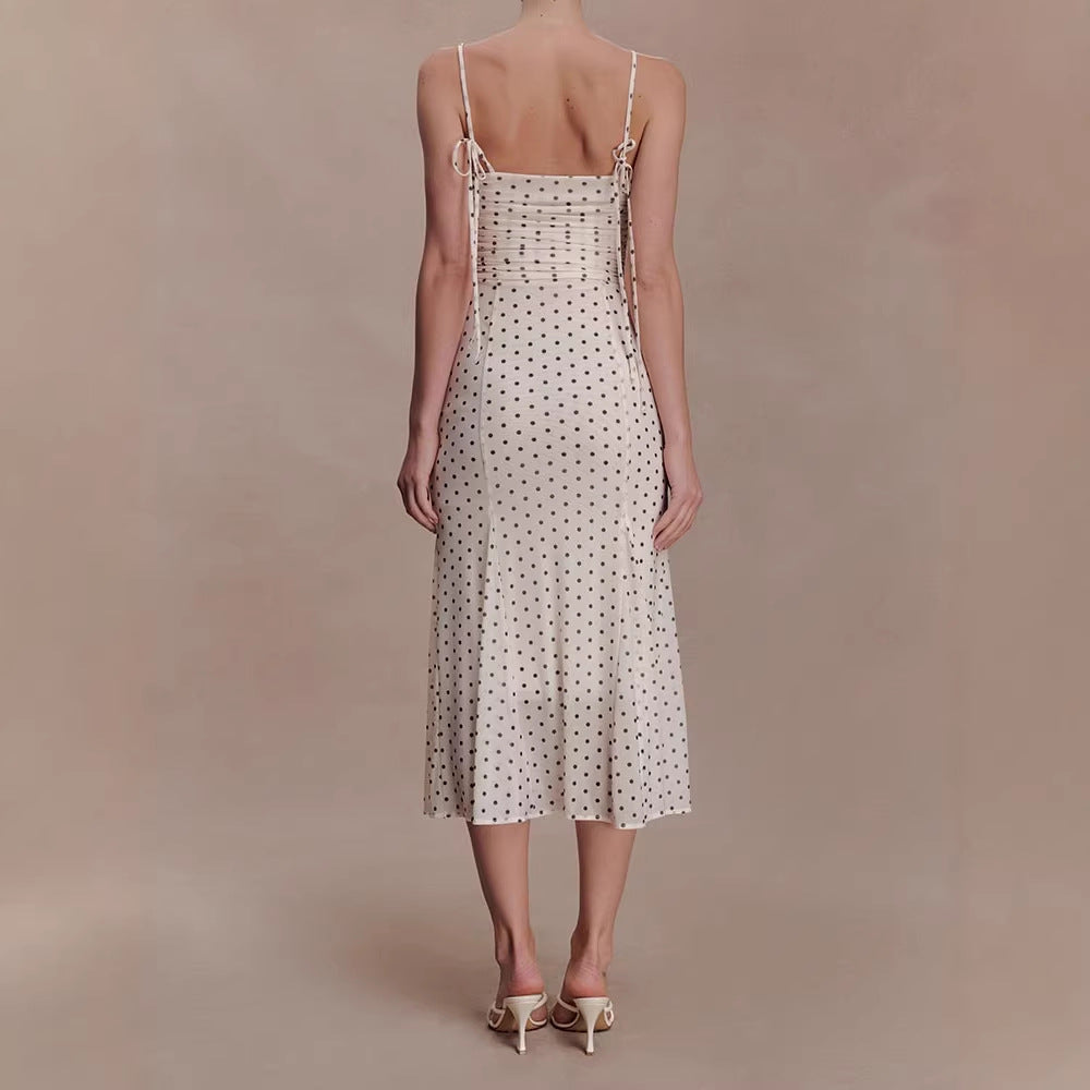 Damen Midi-Party-Kleid mit Rüschendetails und transparenter Stoffstruktur Echo Archiv
